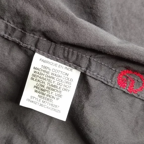 GUESS JEANS Button Down Ruffle Tuxedo Shirt Grey - Picture 7 of 12